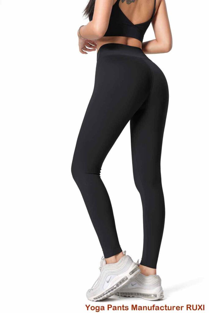 yoga pants with fold over waist RUXI manufacturing